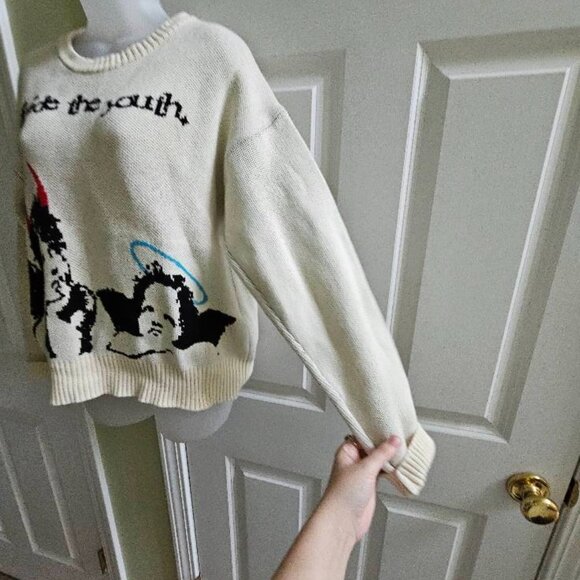 Divide the Youth Demons and Angels Knitted Sweater Size Large - Picture 6 of 10